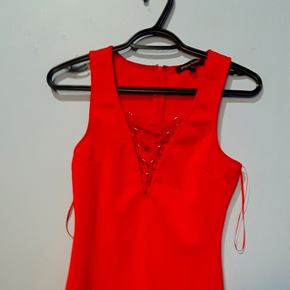 Fancy red dress - body con dress +free item